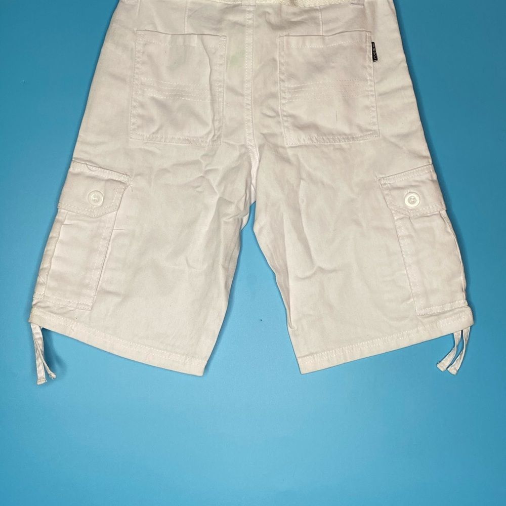 Beverly Hills Polo Club Bright White Cotton Belted Cargo Shorts Size 12 NWT - Picture 6 of 11
